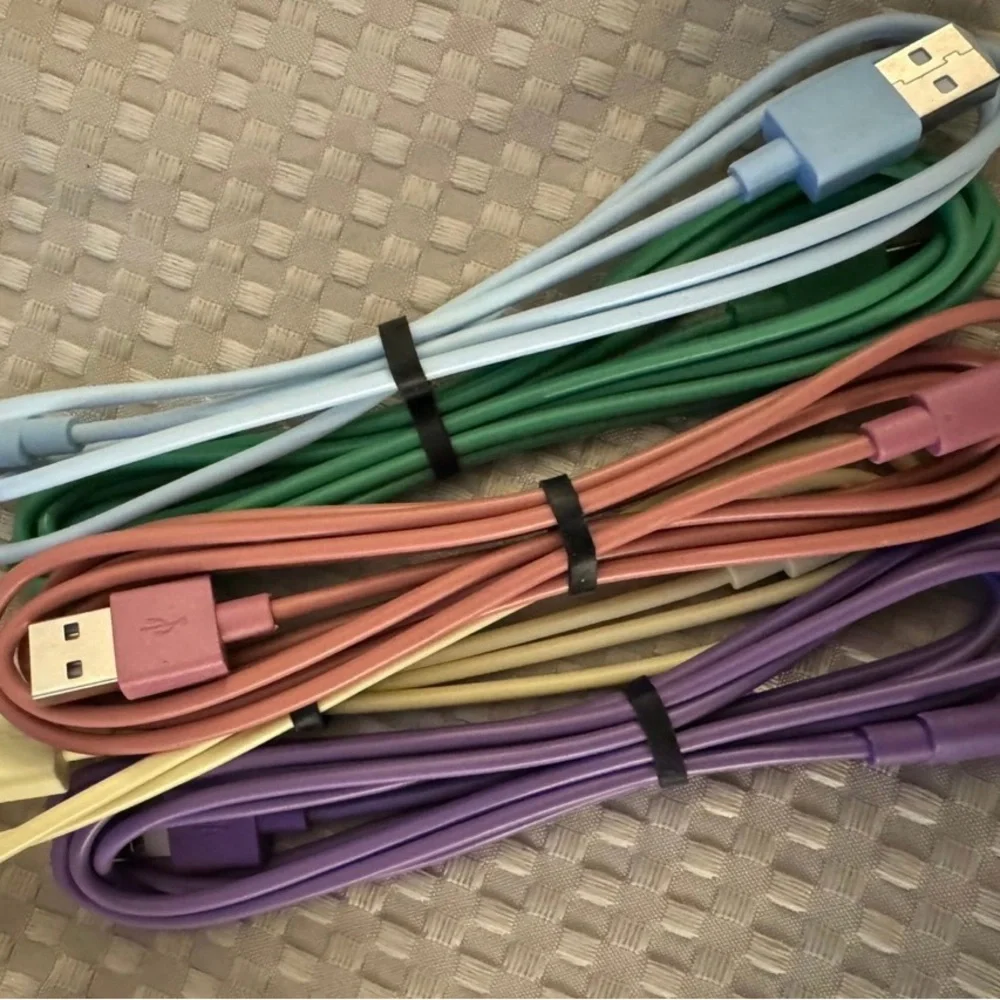 Lot of 5 Multi-Color USB Lightening Charging Cables